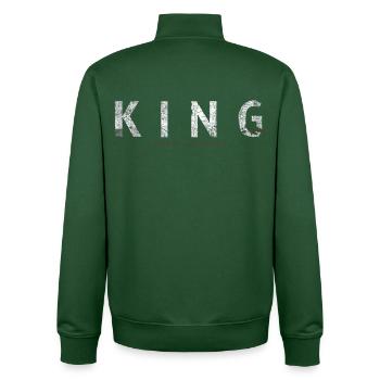 KING Typo - Unisex Organic Zip Sweatshirt by Stanley/Stella - bottle green - Back - AI Model Male 185 dark (185cm)
