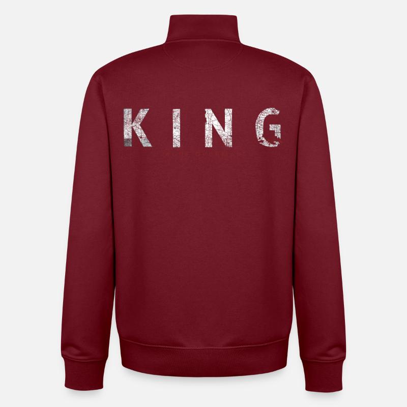 KING Typo - Unisex Organic Zip Sweatshirt von Stanley/Stella - Burgunderrot