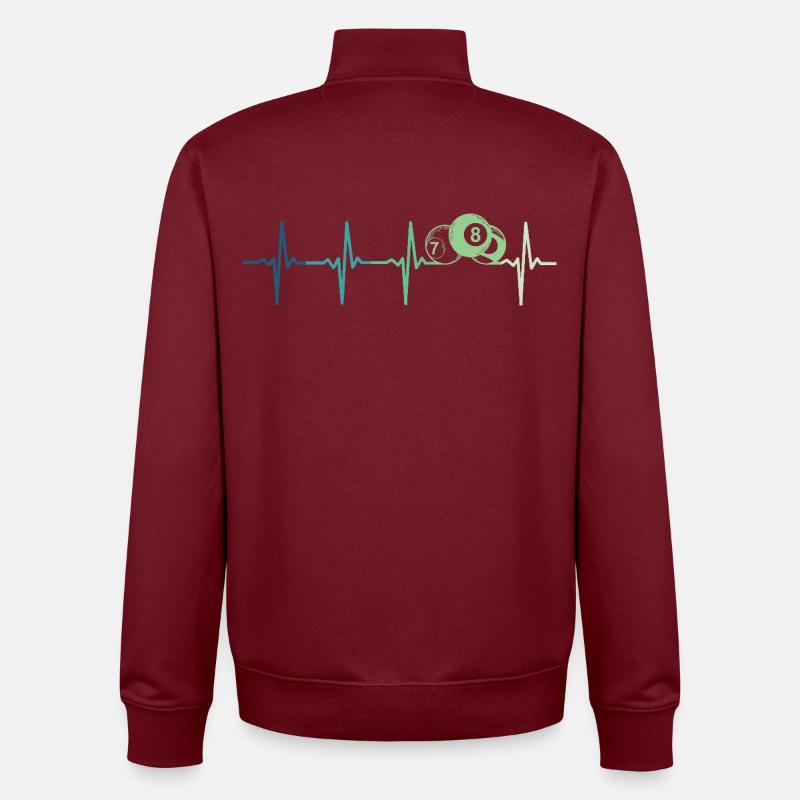 Billard boule de billard  - Sweat zippé unisexe en coton bio Stanley/Stella - bordeaux