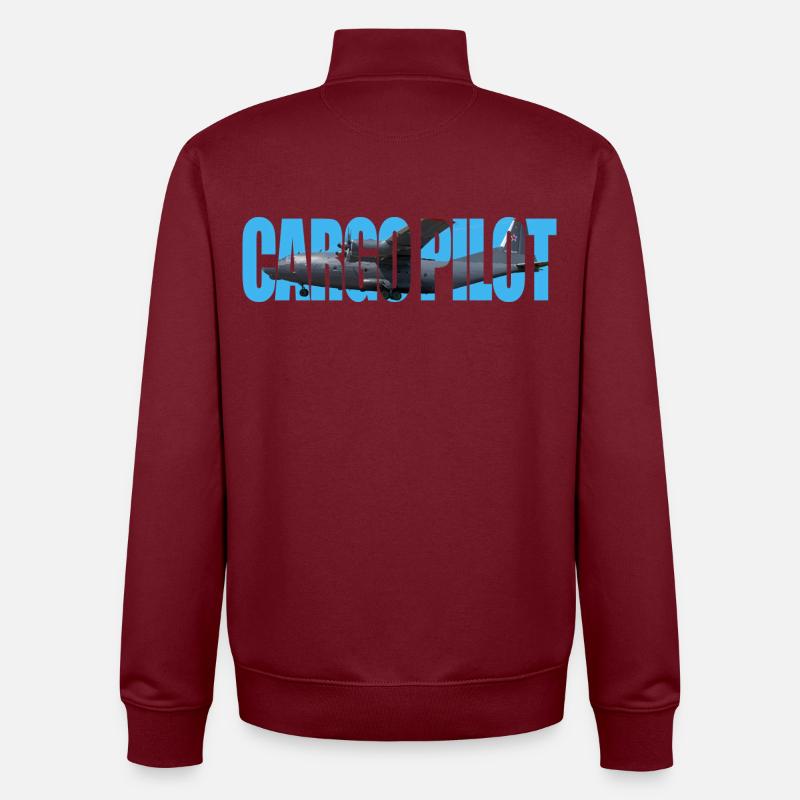 Pilote cargo An-12 - Sweat zippé unisexe en coton bio Stanley/Stella - bordeaux