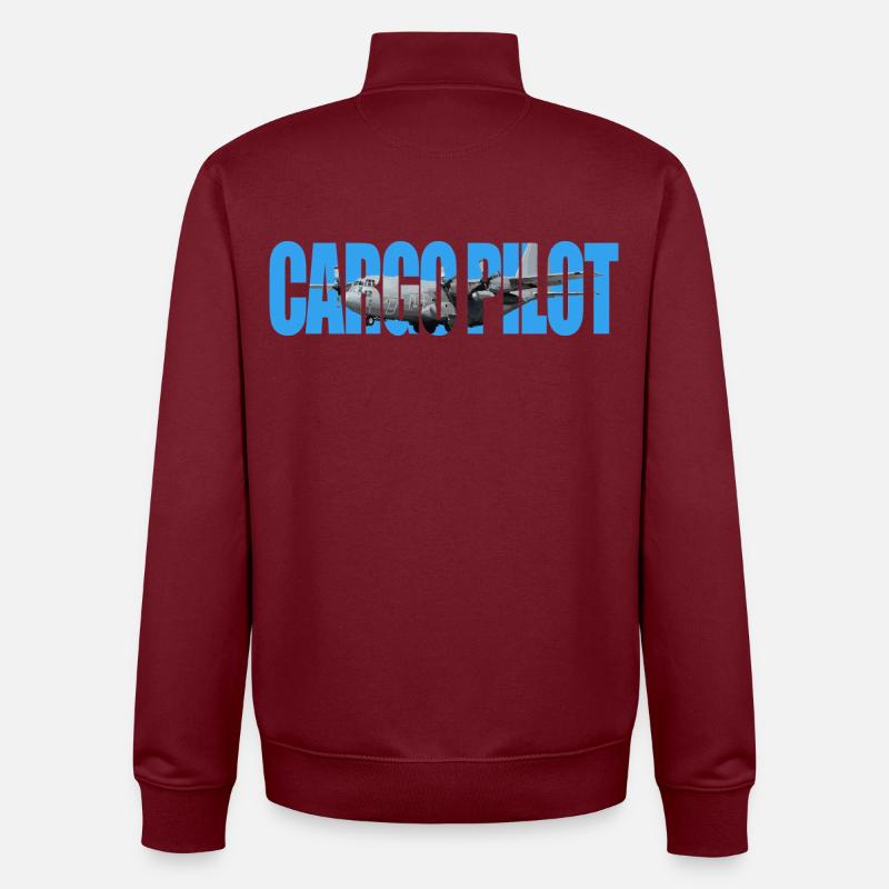 Pilote cargo C-130 - Sweat zippé unisexe en coton bio Stanley/Stella - bordeaux