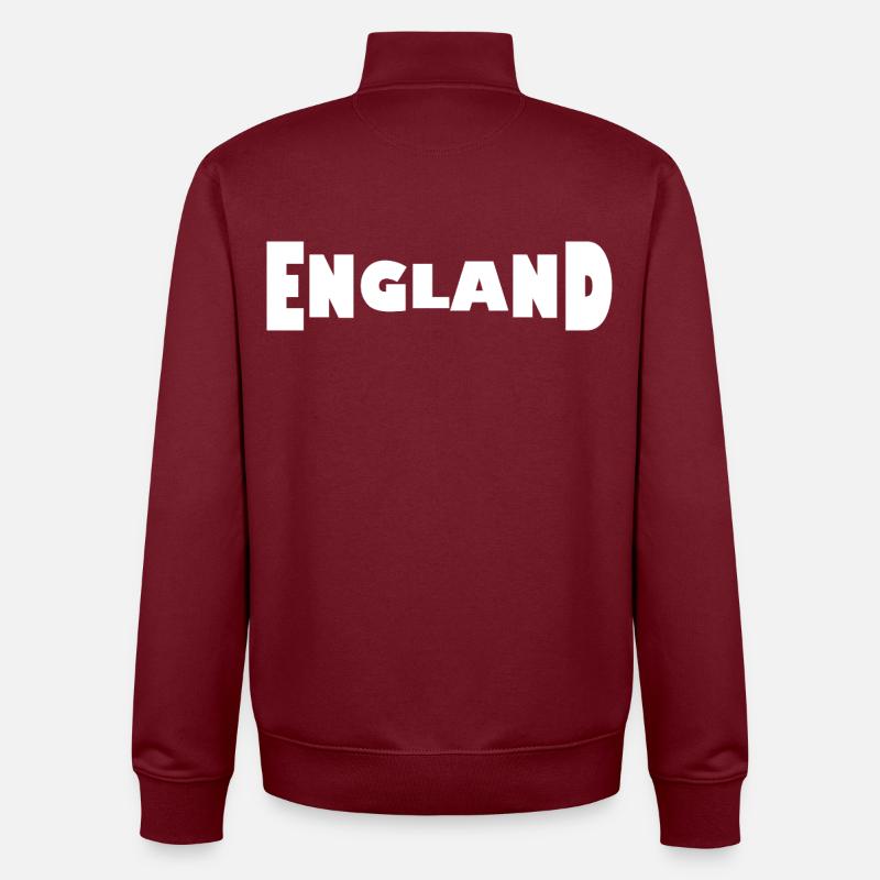 Angleterre - Sweat zippé unisexe en coton bio Stanley/Stella - bordeaux
