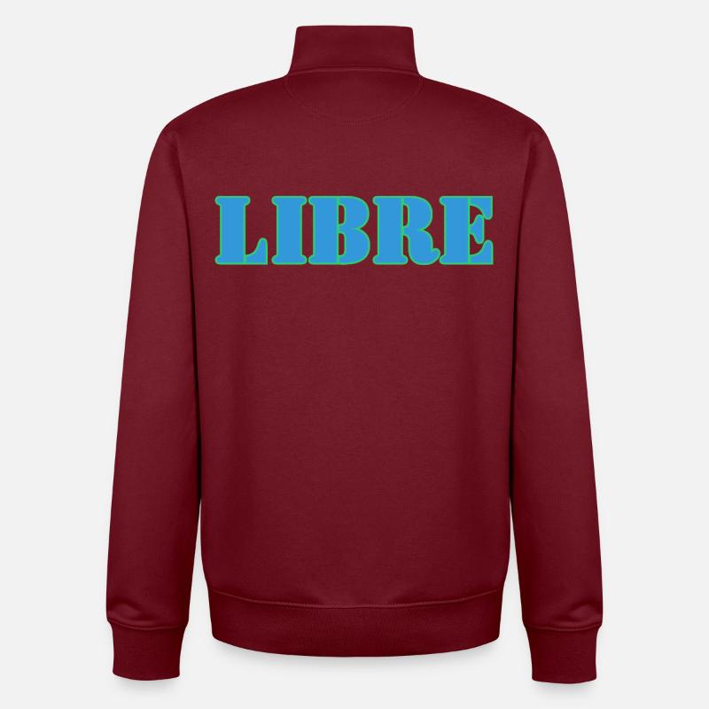 LIBRE - Sweat zippé unisexe en coton bio Stanley/Stella - bordeaux