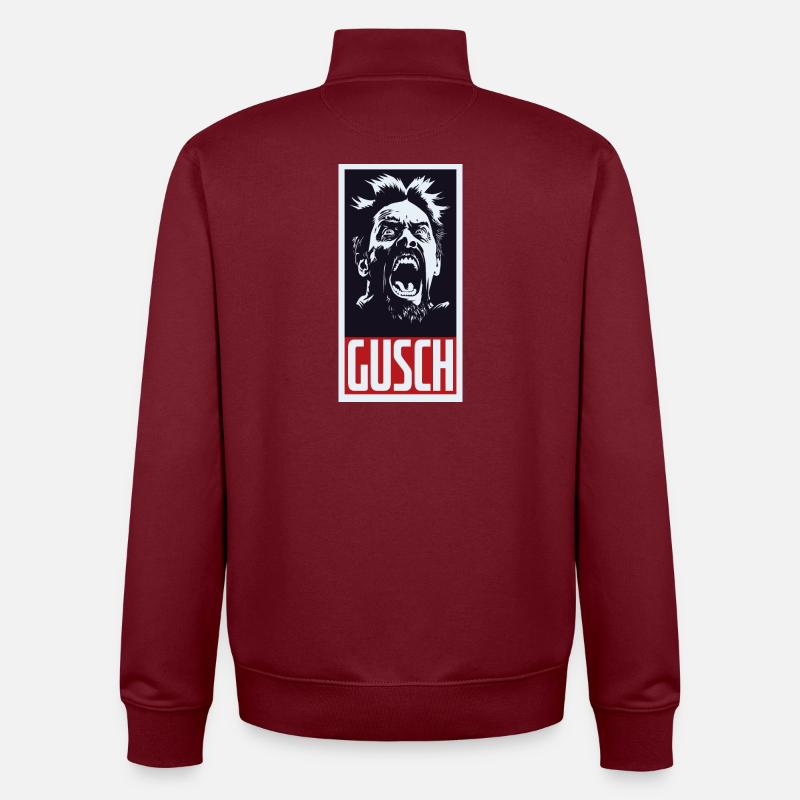 GUSCH Face - Unisex Organic Zip Sweatshirt von Stanley/Stella - Burgunderrot