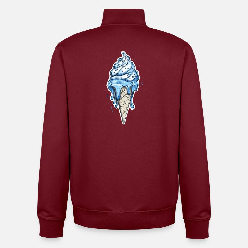 Eiscreme Eis - Unisex Organic Zip Sweatshirt by Stanley/Stella - burgundy