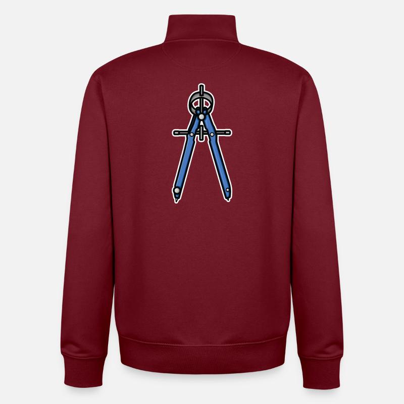 Circle Retro Look - Unisex Organic Zip Sweatshirt by Stanley/Stella - burgundy