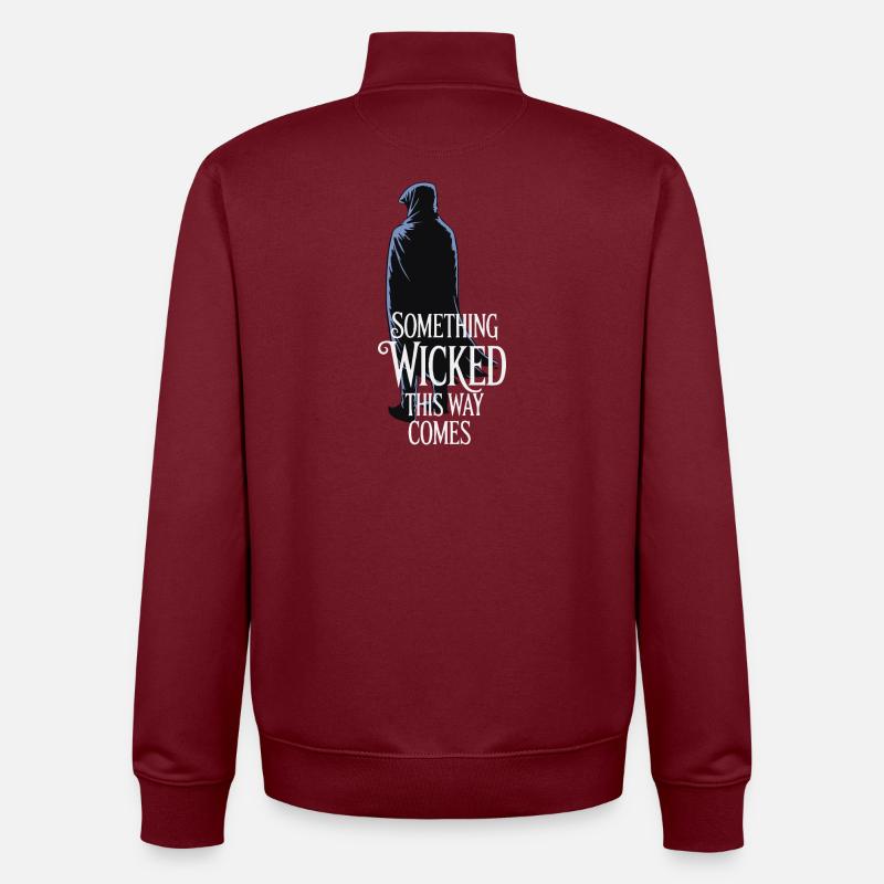 Figurine à capuche sombre avec citation - Sweat zippé unisexe en coton bio Stanley/Stella - bordeaux