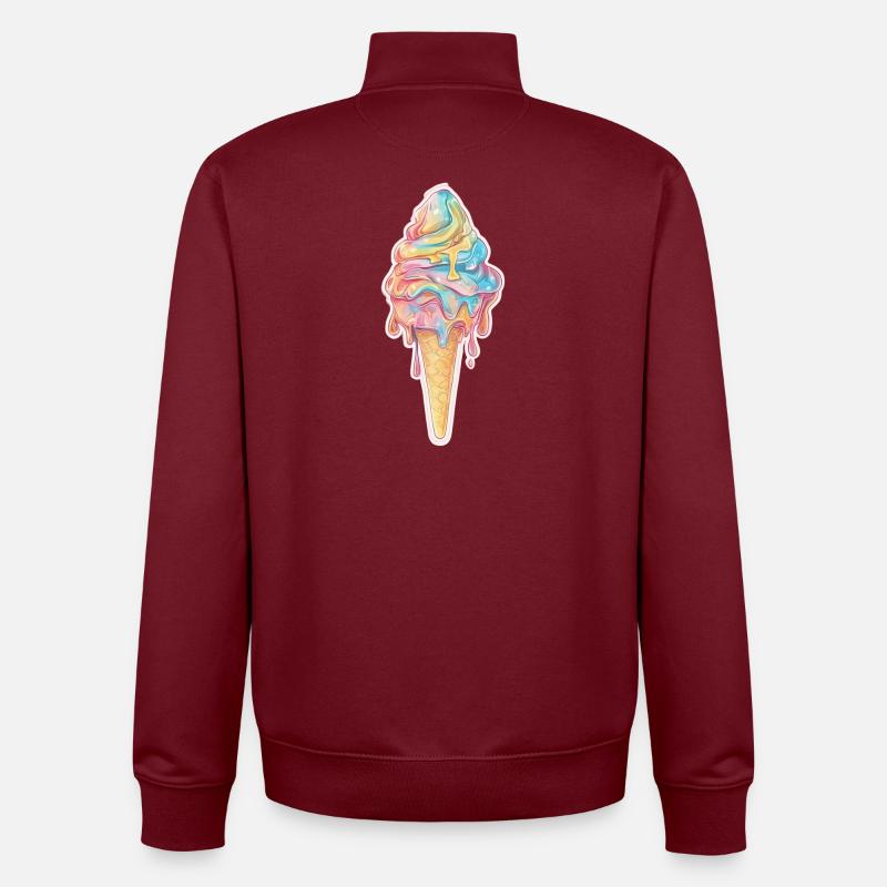 Crème glacée Crème glacée - Sweat zippé unisexe en coton bio Stanley/Stella - bordeaux