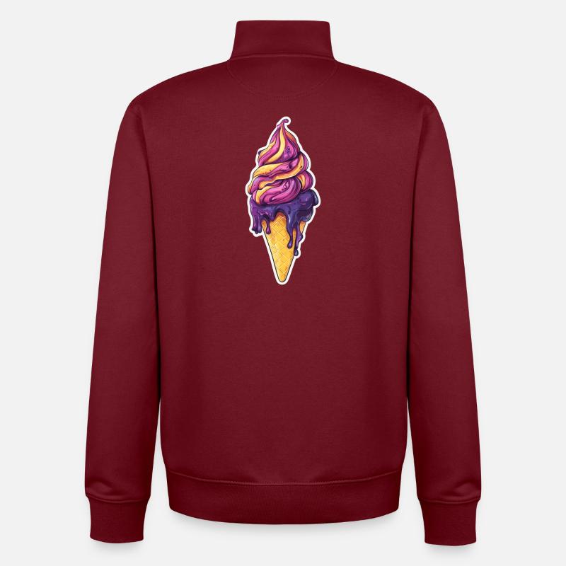 Eiscreme Eis - Unisex Organic Zip Sweatshirt von Stanley/Stella - Burgunderrot