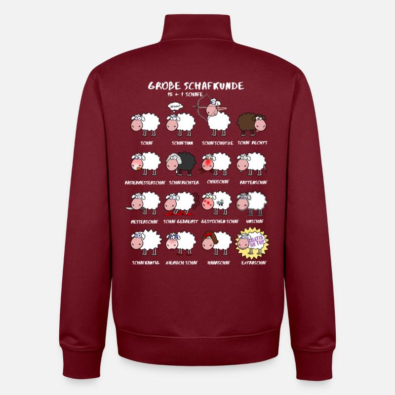 Great sheep knowledge - Unisex Organic Zip Sweatshirt by Stanley/Stella - burgundy