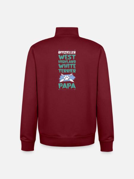 West Highland,White Terrier Dogs Dad - Unisex Organic Zip Sweatshirt by Stanley/Stella - burgundy
