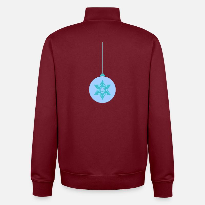 Weihnachtskugel Schneeflocken Blau Ornament - Unisex Organic Zip Sweatshirt von Stanley/Stella - Burgunderrot
