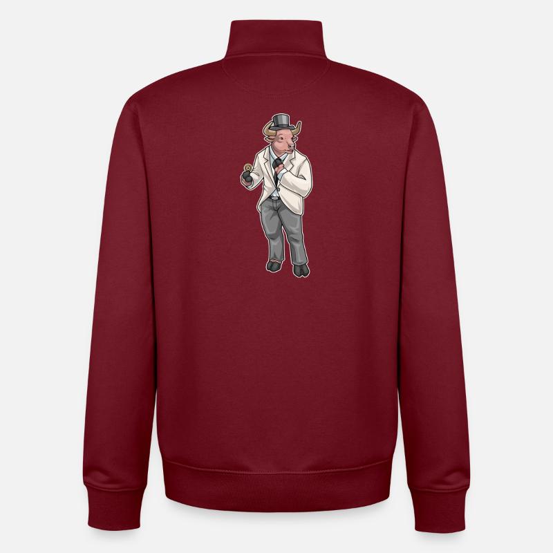 Taurus Groom Wedding Ring Wedding - Unisex Organic Zip Sweatshirt by Stanley/Stella - burgundy