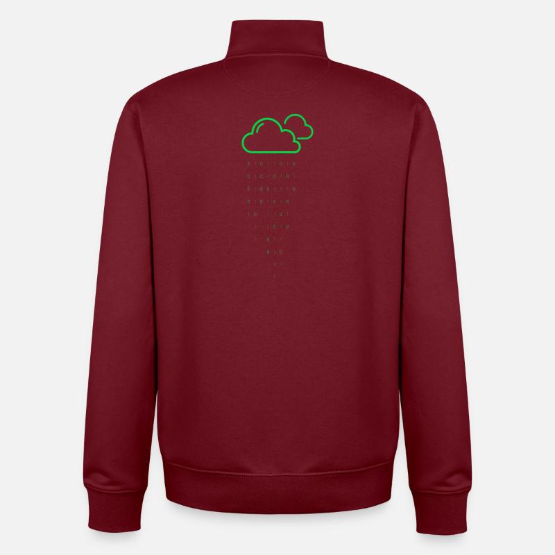 Code de pluie nuageuse - Sweat zippé unisexe en coton bio Stanley/Stella - bordeaux