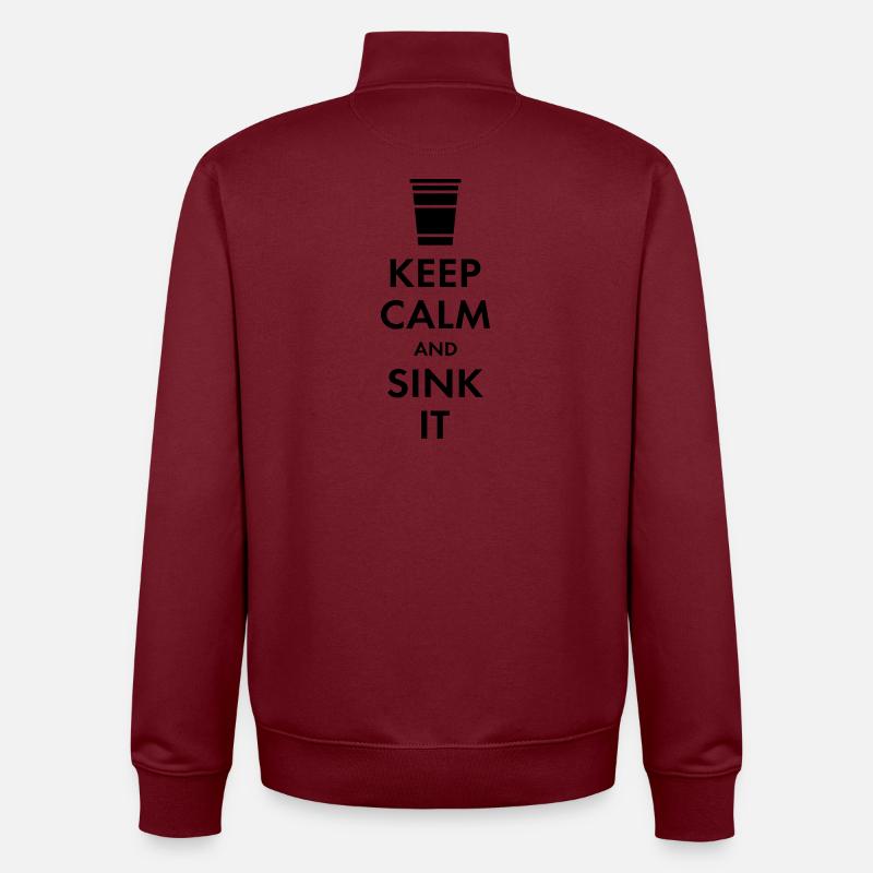 Beer Pong - keep calm - Unisex Organic Zip Sweatshirt von Stanley/Stella - Burgunderrot