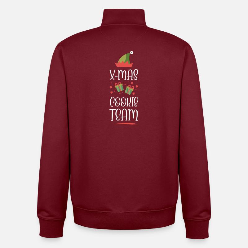 L’équipe des biscuits de Noël - Sweat zippé unisexe en coton bio Stanley/Stella - bordeaux
