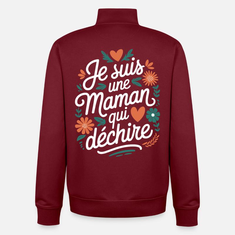 Ich bin eine Killer-Mutter - Unisex Organic Zip Sweatshirt von Stanley/Stella - Burgunderrot