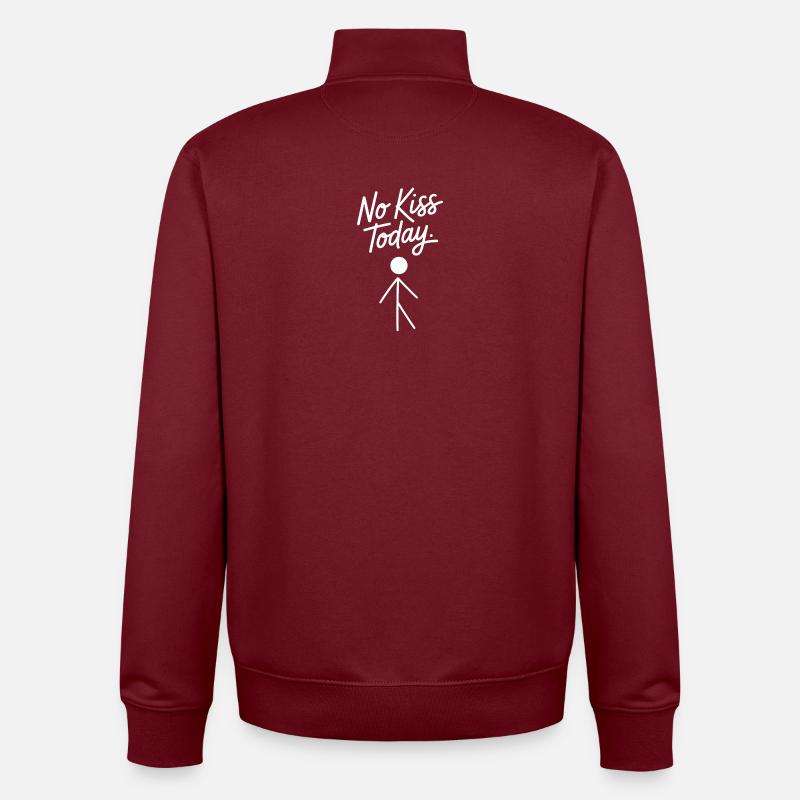 Heute kein Kuss - Unisex Organic Zip Sweatshirt von Stanley/Stella - Burgunderrot