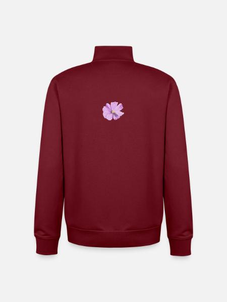 Lilas fleur aquarelle - Sweat zippé unisexe en coton bio Stanley/Stella - bordeaux