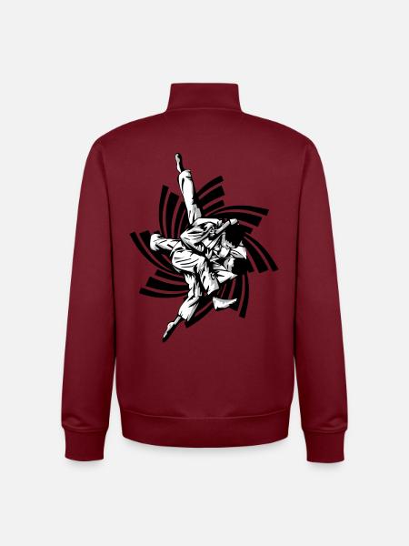 Judo Hold - Unisex Organic Zip Sweatshirt by Stanley/Stella - burgundy