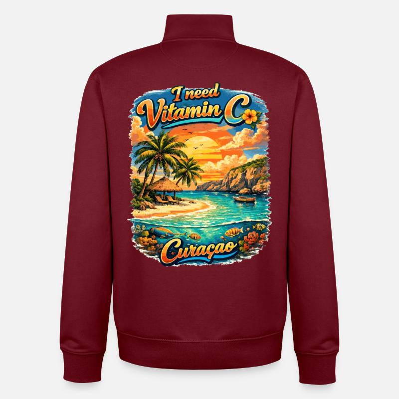 Vitamin C Curaçao - Unisex Organic Zip Sweatshirt von Stanley/Stella - Burgunderrot
