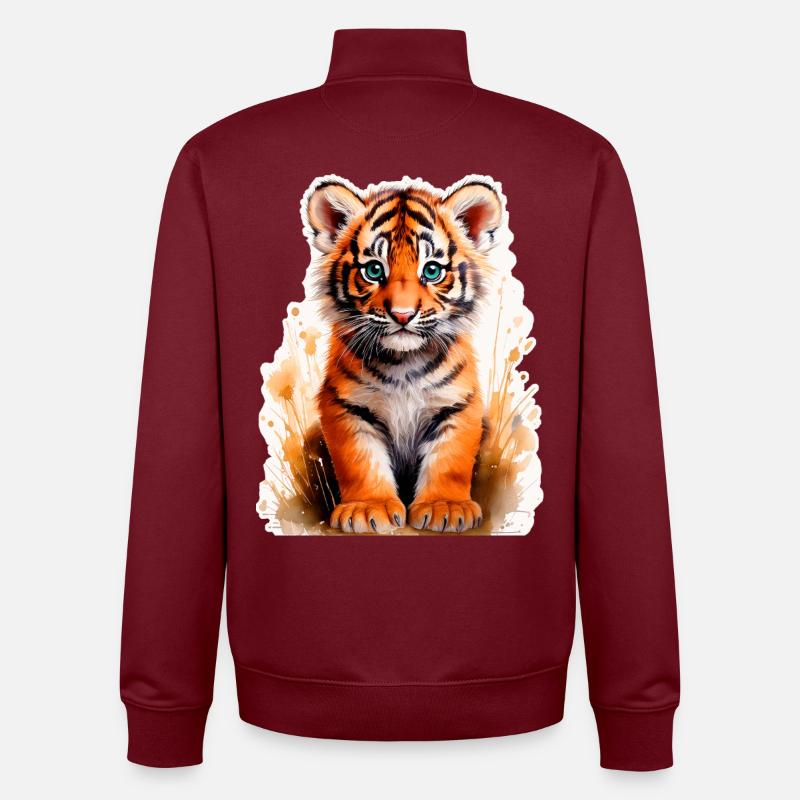 Kleiner Tiger - Unisex Organic Zip Sweatshirt von Stanley/Stella - Burgunderrot