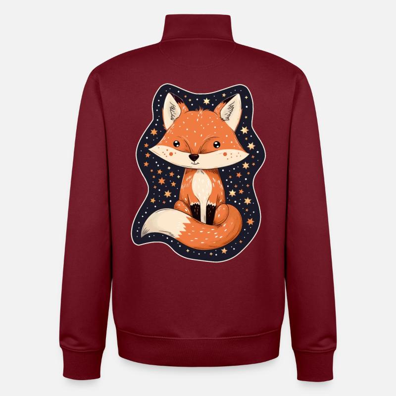 Fuchs mit Sternen - Unisex Organic Zip Sweatshirt von Stanley/Stella - Burgunderrot