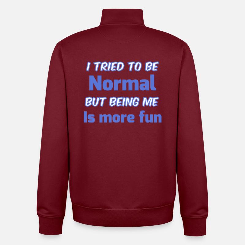 Sei du selbst, nicht normal - Unisex Organic Zip Sweatshirt von Stanley/Stella - Burgunderrot
