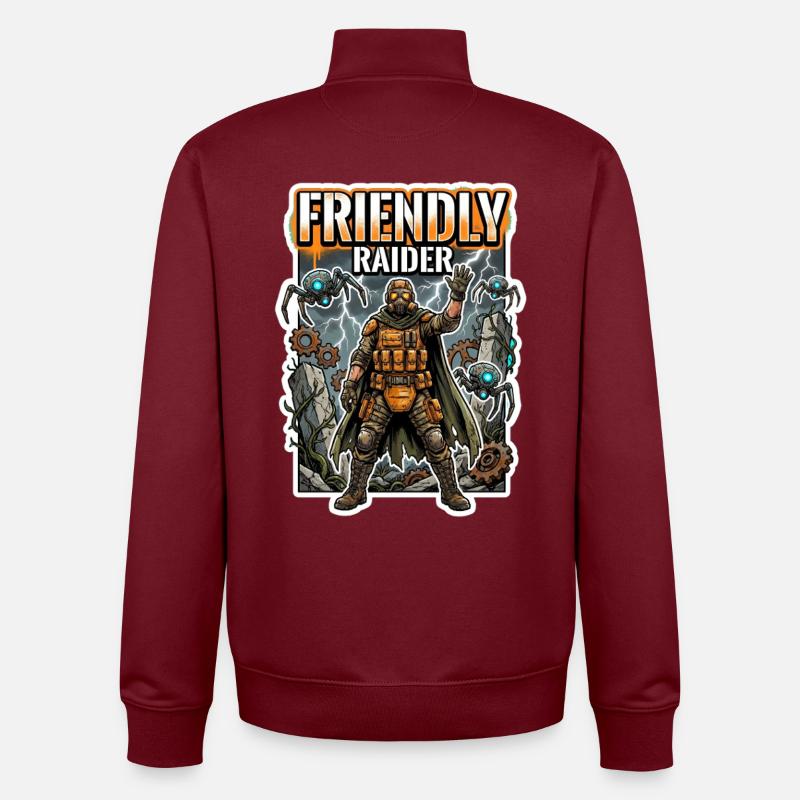 Friendly Raider  - Unisex Organic Zip Sweatshirt von Stanley/Stella - Burgunderrot