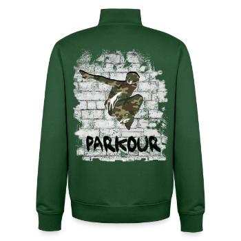 Parkour - Unisex Organic Zip Sweatshirt by Stanley/Stella - bottle green - Back - AI Model Male 185 dark (185cm)