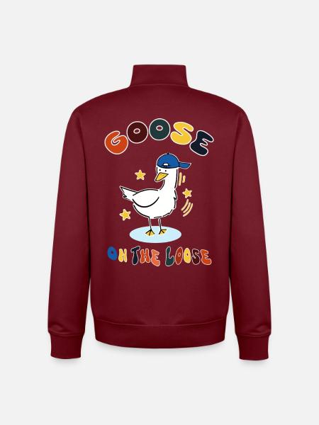 goose on the loose - Unisex Organic Zip Sweatshirt by Stanley/Stella - burgundy