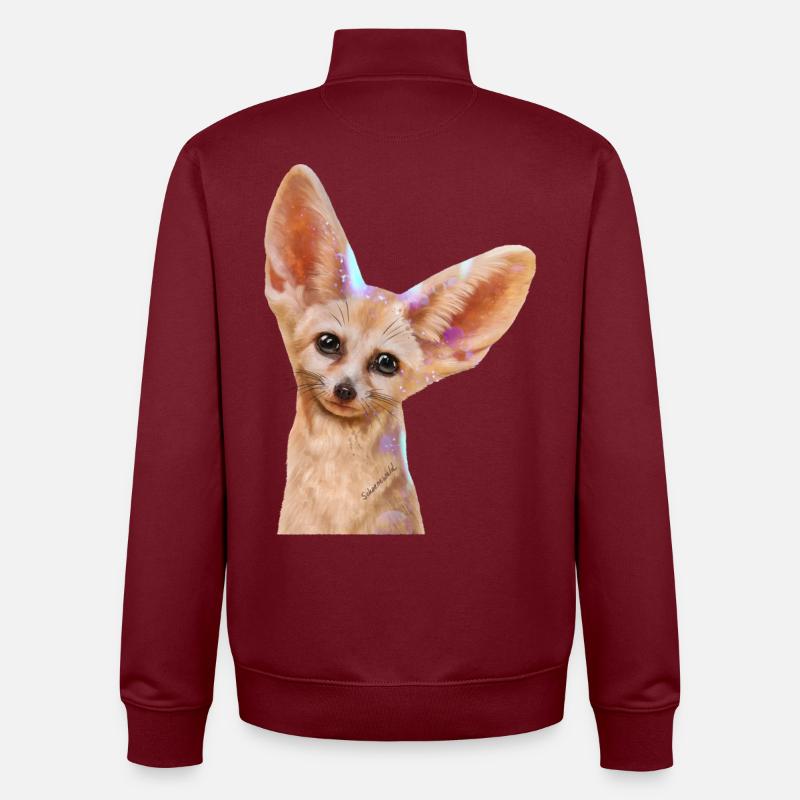 Fennec - Unisex Organic Zip Sweatshirt by Stanley/Stella - burgundy