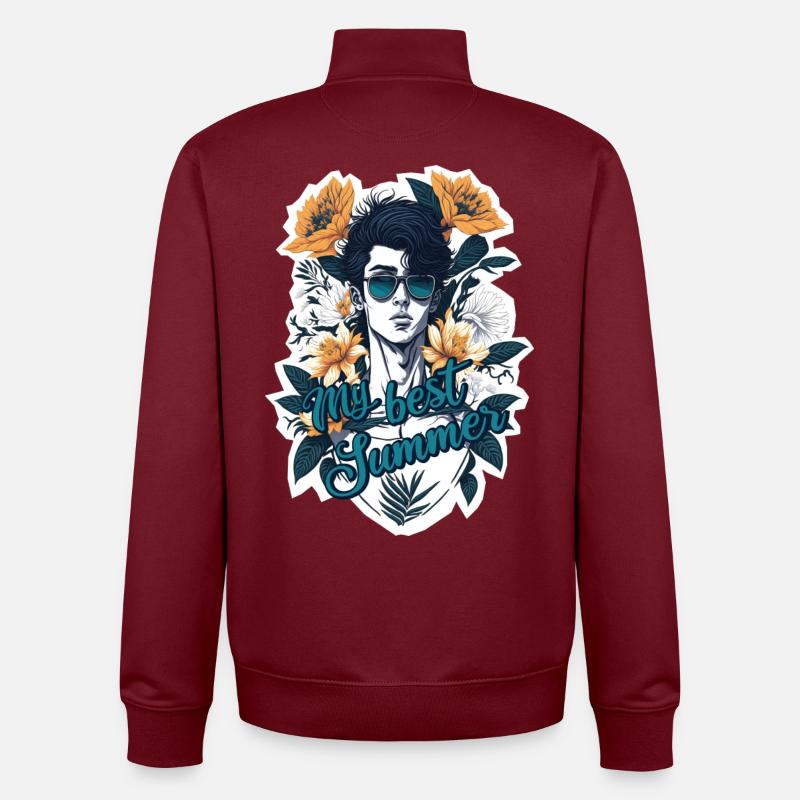 My best summer - Sweat zippé unisexe en coton bio Stanley/Stella - bordeaux
