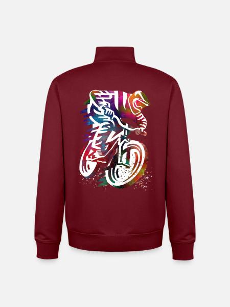 Bunte Motorradfahrt - Unisex Organic Zip Sweatshirt von Stanley/Stella - Burgunderrot
