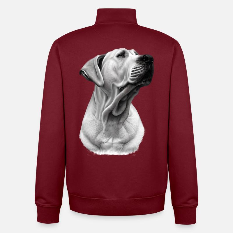 Fier blond labrador - Sweat zippé unisexe en coton bio Stanley/Stella - bordeaux