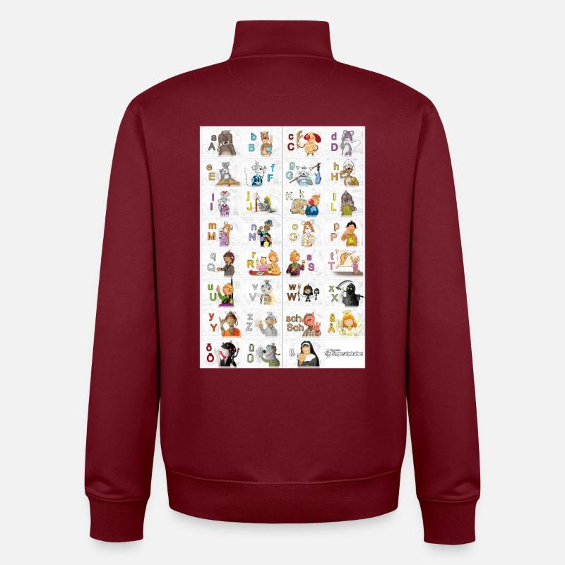 Deutsches Fingeralphabet 2 / - Unisex Organic Zip Sweatshirt von Stanley/Stella - Burgunderrot