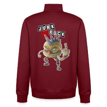 Junk Rock - Unisex Organic Zip Sweatshirt von Stanley/Stella - Burgunderrot - Hinten - AI Model Male 185 dark (185cm)