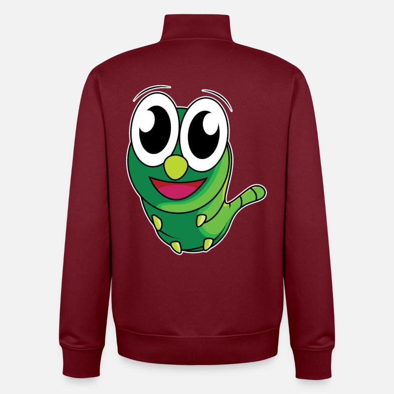 Drôle de chenille - design - Sweat zippé unisexe en coton bio Stanley/Stella - bordeaux