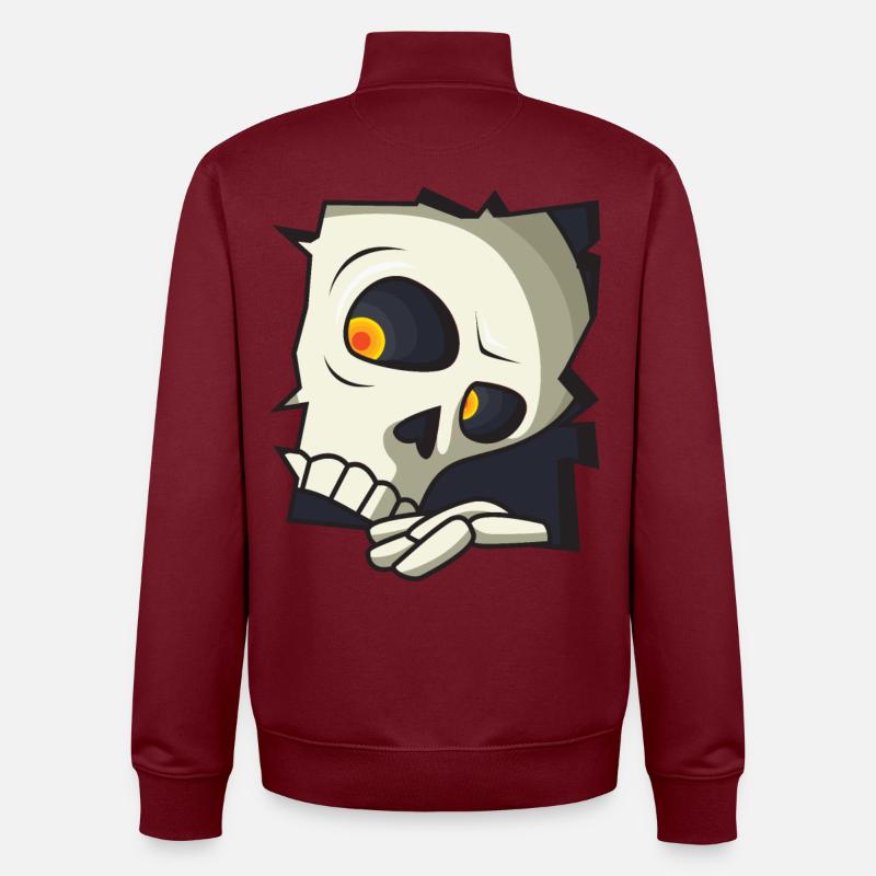 Lustiger Totenkopf - Unisex Organic Zip Sweatshirt von Stanley/Stella - Burgunderrot