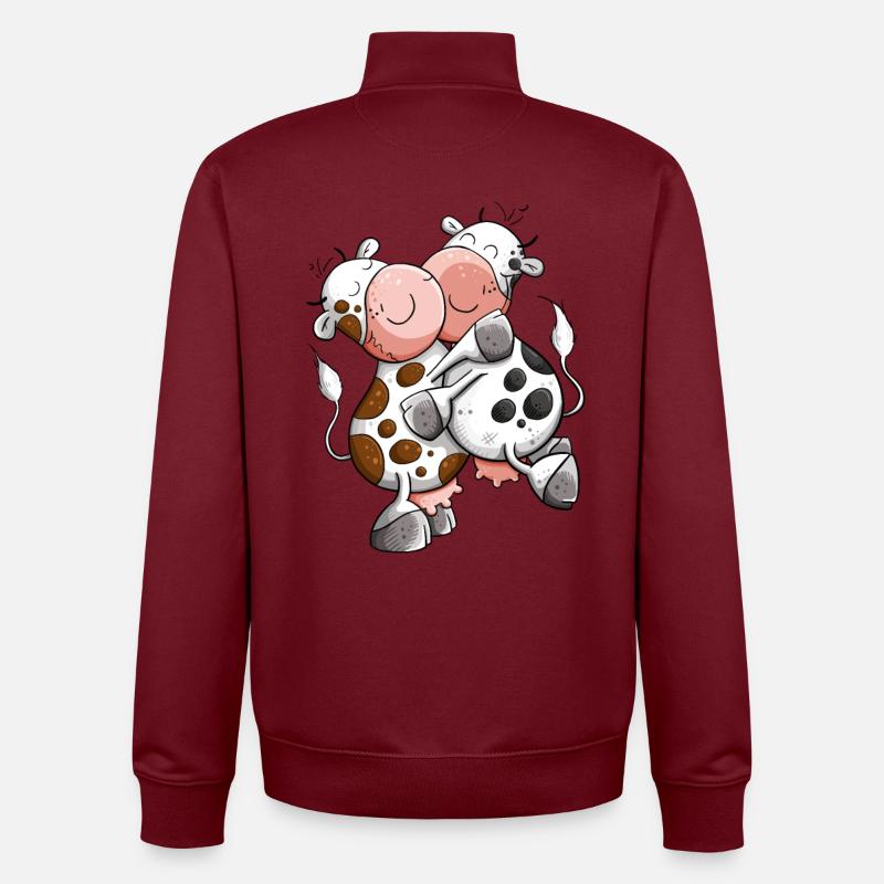 Cuddling Cows I Cow Cows - Unisex Organic Zip Sweatshirt by Stanley/Stella - burgundy