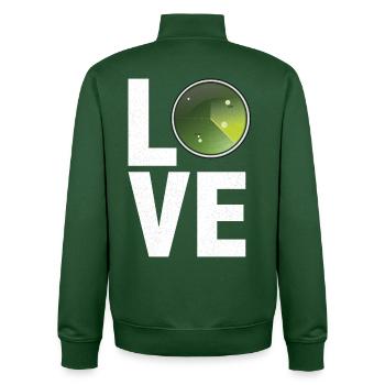Air Traffic Controller Love Radar Flight Control - Unisex Organic Zip Sweatshirt by Stanley/Stella - bottle green - Back - AI Model Male 185 dark (185cm)