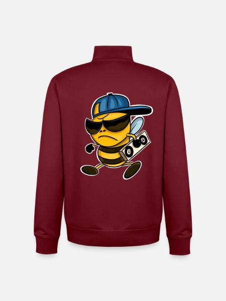 Bee Dj Cool - Unisex Organic Zip Sweatshirt by Stanley/Stella - burgundy