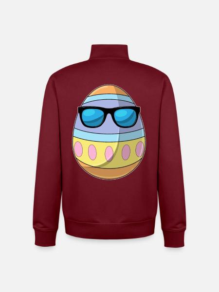 Easter Egg Easter Sunglasses - Unisex Organic Zip Sweatshirt by Stanley/Stella - burgundy