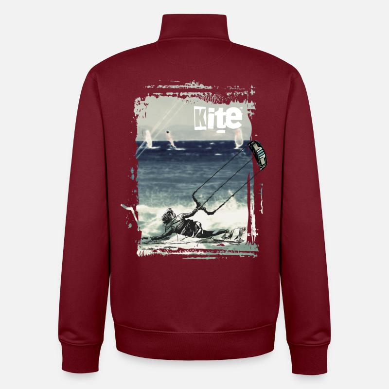 Planeur kite kite kite kit - Sweat zippé unisexe en coton bio Stanley/Stella - bordeaux
