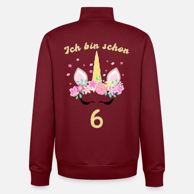 Ich Bin Schon 6 - Unisex Organic Zip Sweatshirt von Stanley/Stella - Burgunderrot
