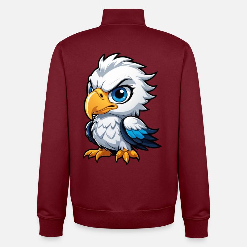 Cheeky Eagle Chick - Unisex Organic Zip Sweatshirt by Stanley/Stella - burgundy