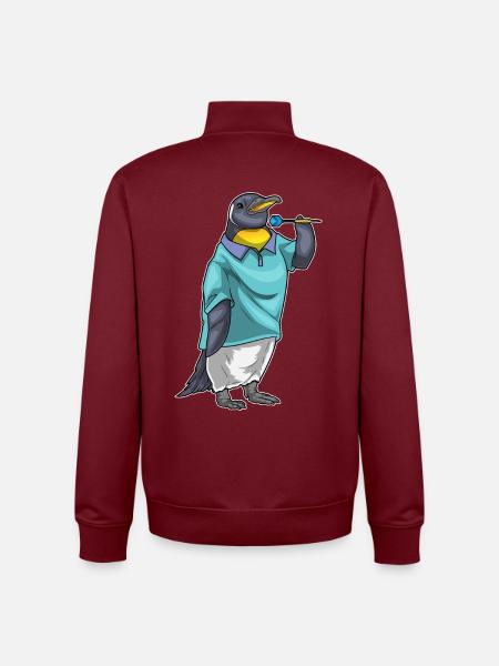 Pingouin Dart Dart - Sweat zippé unisexe en coton bio Stanley/Stella - bordeaux