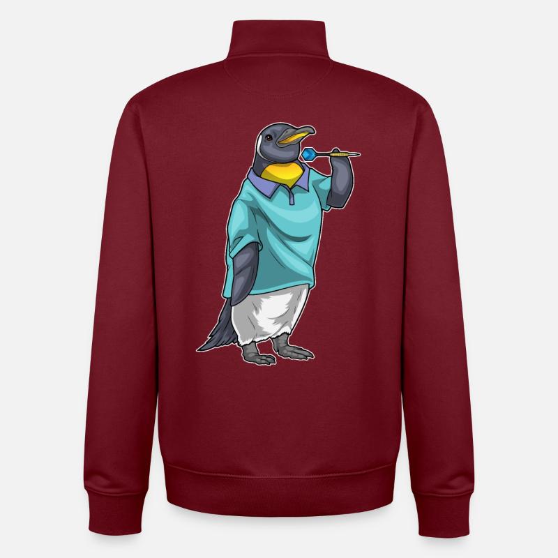 Pinguin Dart Dartpfeil - Unisex Organic Zip Sweatshirt von Stanley/Stella - Burgunderrot