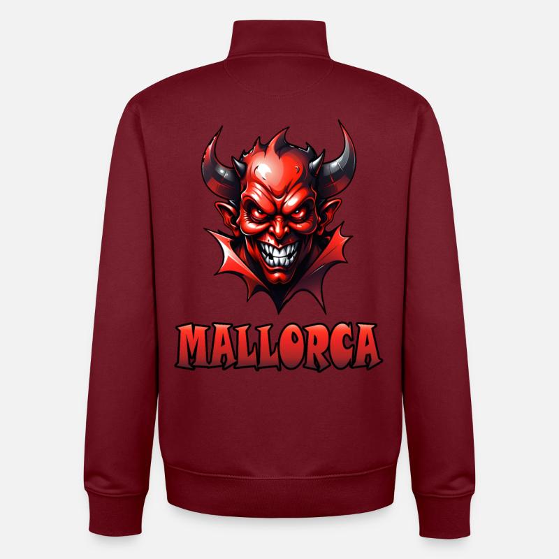 Mallorca mit Red Devil - Unisex Organic Zip Sweatshirt von Stanley/Stella - Burgunderrot