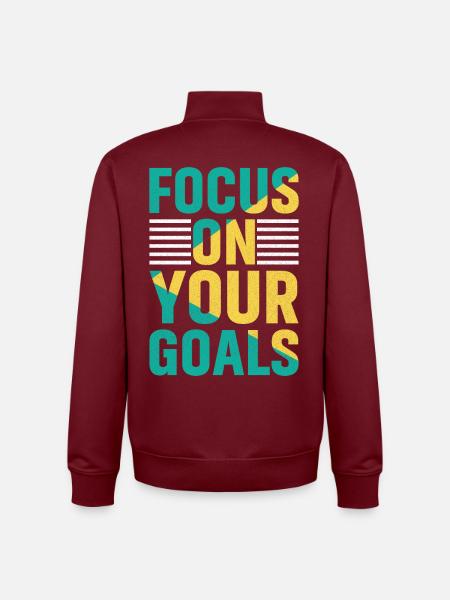 focus on your goals shirt - Unisex Organic Zip Sweatshirt by Stanley/Stella - burgundy